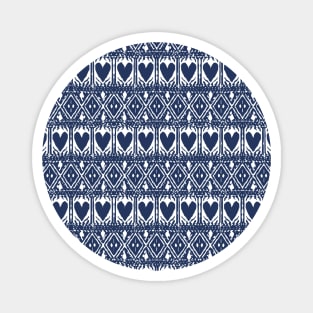 Croatian Traditional Pattern Blue Heart Magnet